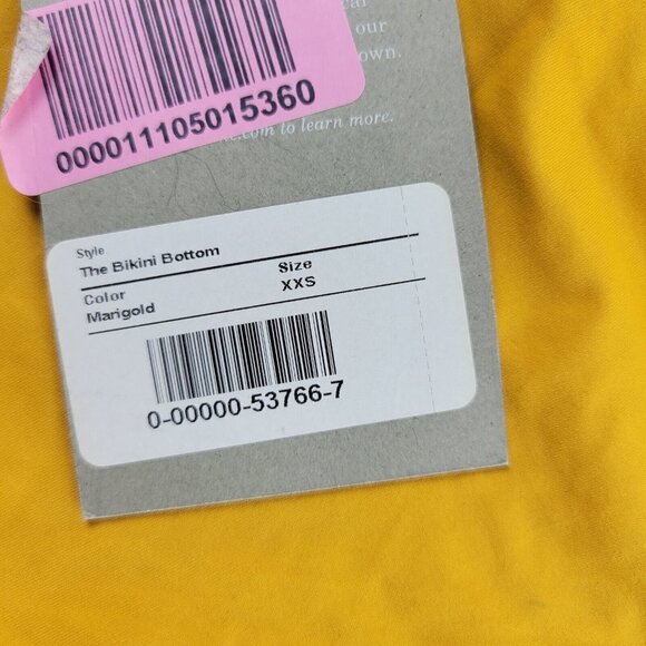 Everlane Bikini Bottom Swimwear Low Rise Solid Classic XXS Yellow Women NWT - Picture 7 of 14